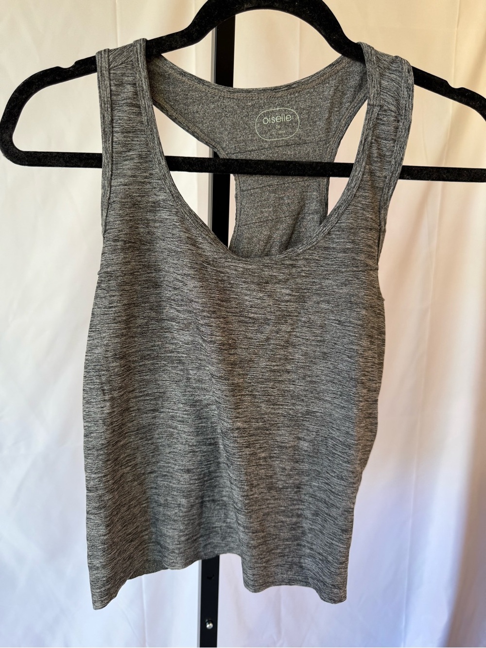 Oiselle womens 6 gray running tank top waist length running activewear workout